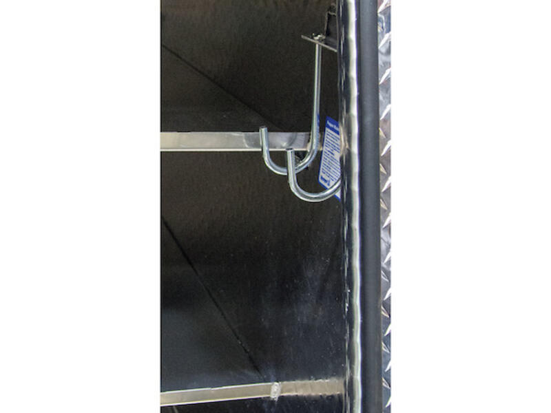 Diamond Tread Aluminum Backpack Tool Box, Offset Floor Hooks | Buyers Products | American Tarping
