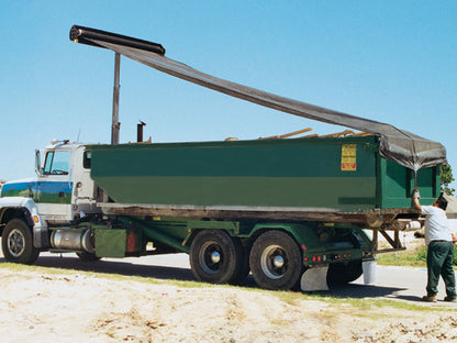 Hy-Tower Semi-Automatic Pull System 1801019 green truck opening | Donovan Tarps