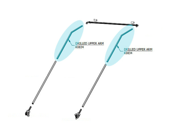 Upper Telescoping Arm Assembly (Bent) K0834B | Mountain Tarp | American Tarping