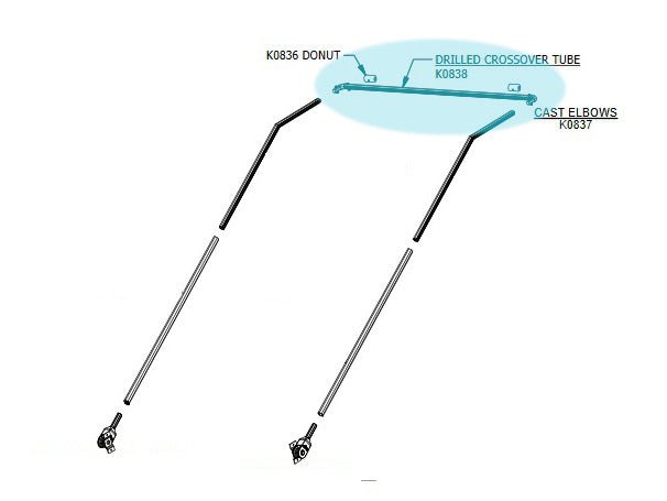 5-Piece Crossover Bar Full Assembly K0844 | Mountain Tarp | American Tarping