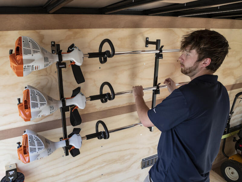 Trimmer Rack for Enclosed Landscape Trailers LT12 | Buyers Products | American Tarping User