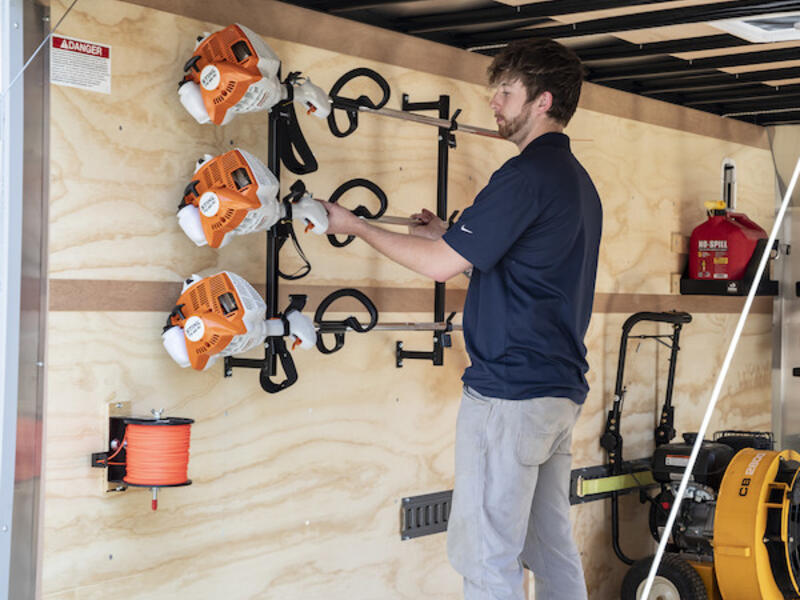 Trimmer Rack for Enclosed Landscape Trailers LT12 | Buyers Products | American Tarping User Dist