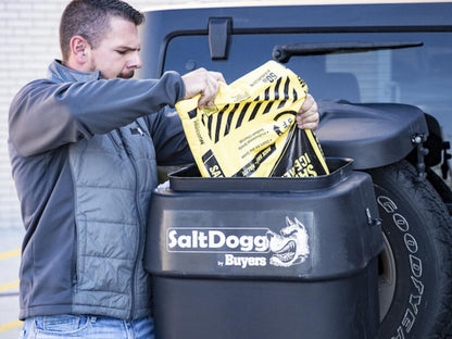 SaltDogg® 4.4 Cubic Foot Tailgate Spreader TGSUV1B Load | Buyers Products | American Tarping