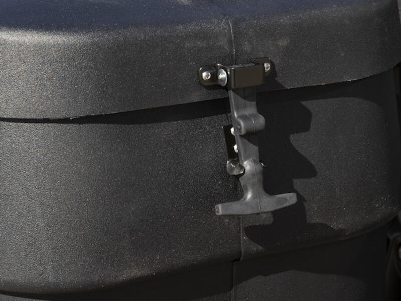 SaltDogg® 4.4 Cubic Foot Tailgate Spreader TGSUV1B Latch | Buyers Products | American Tarping