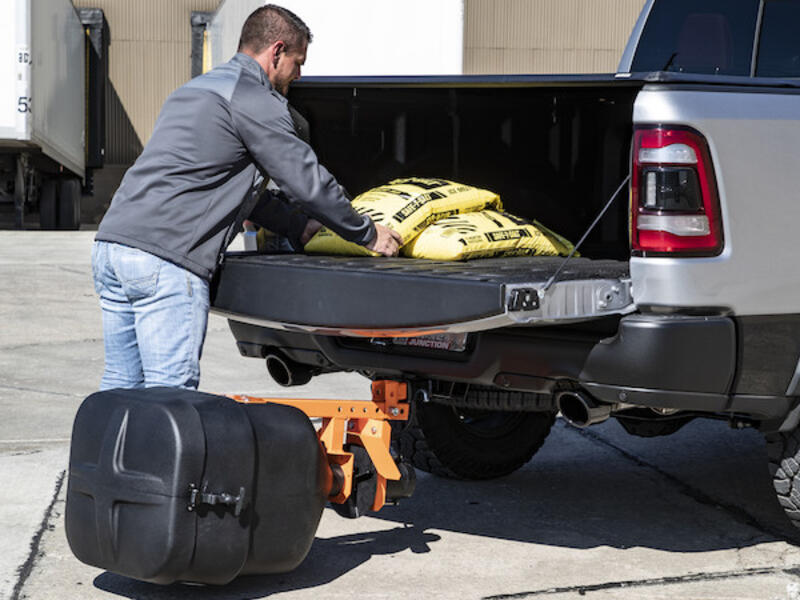 SaltDogg® 4.4 Cubic Foot Tailgate Spreader TGSUVPROA Gate Down | Buyers Products | American Tarping