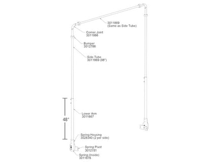 Aluminum Tarp Arm Replacement Set (4-Spring) 3016666 Diagram | Buyers Products | American Tarping