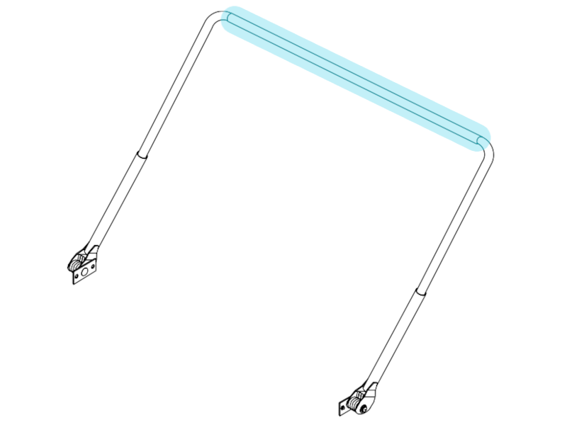 Hammer™ II Rear Crossbar - 96" 1809409 | Donovan Tarps | American Tarping