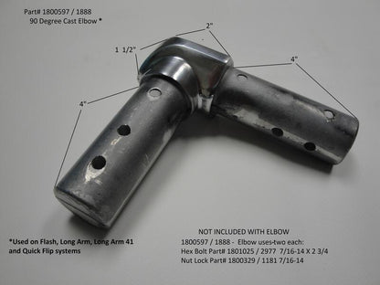 Flash 90-Degree Tarp Arm Elbow 1800597 | Donovan Tarps