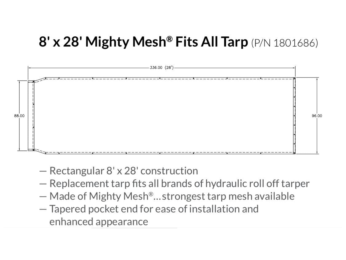 Roll Off Tarp System SWAT 1809616 tarp diagram | Donovan Tarps
