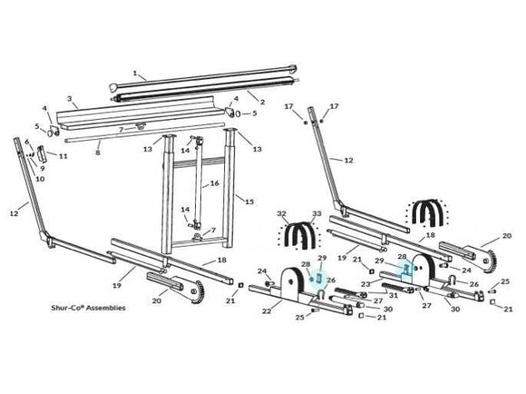 roll tarp parts SWAT Replacement Roller Bar 1803805 | Donovan Tarps