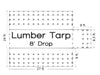 Picture of vinyl lumber tarp for for flatbed trucks with 8-foot side drops, from American Tarping.