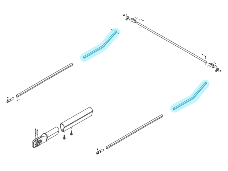 Upper Tarp Arm for EasyCover (Aluminum, Bent) 0311-861824 | Aero Industries | American Tarping