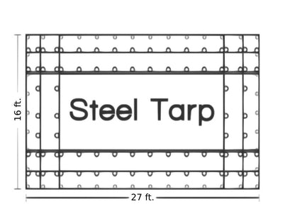 Picture of vinyl steel tarp for for flatbed trucks without side drops, from American Tarping.